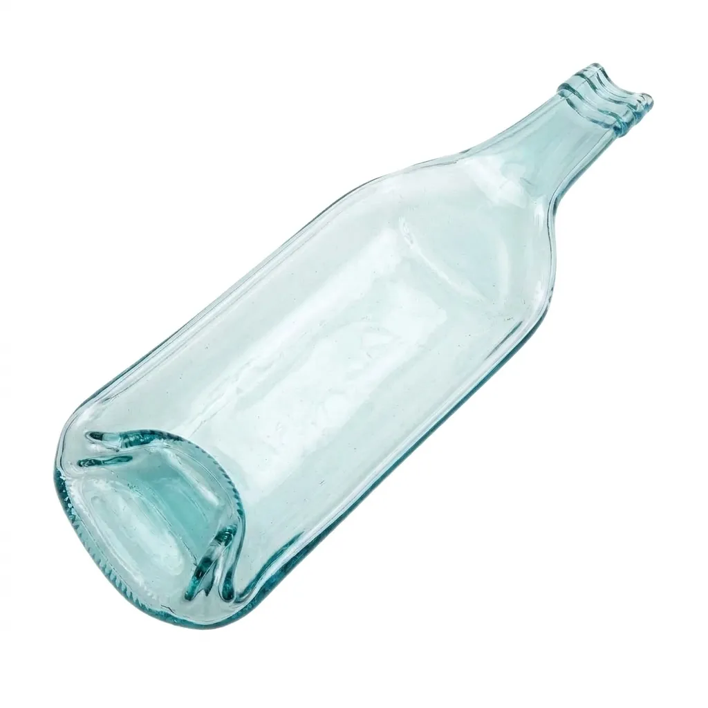 [H0025-AQ] Upcycled Wine Bottle Nibble Dish - Aqua